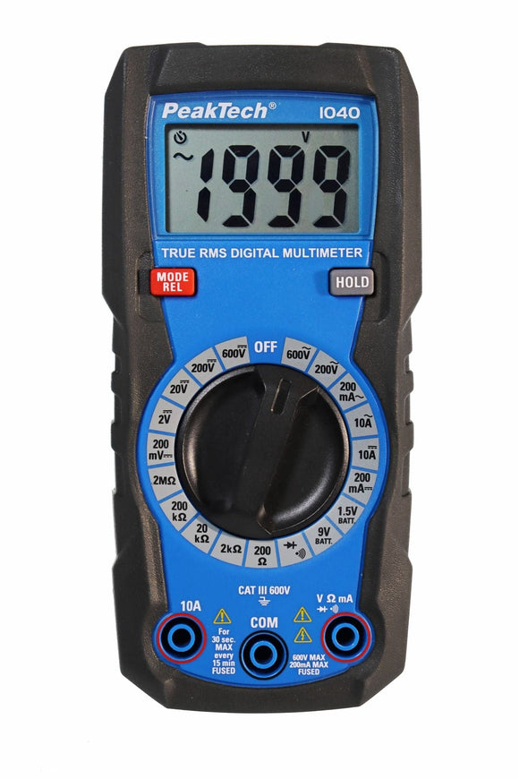 P 1040 - TrueRMS Digital Multimeter 2000 Counts, Man. Bereich - MELTEC GmbH