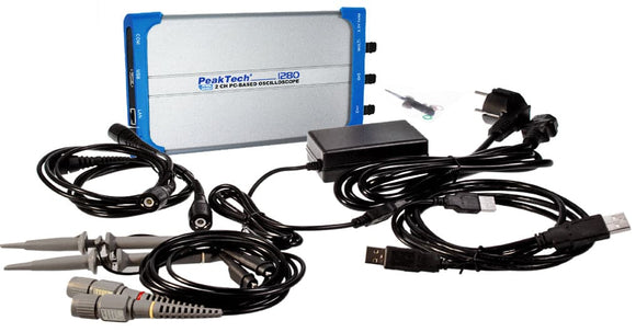 P 1280 - 60 MHz / 2 CH ~ 500 MS/s ~ PC Oszilloskop mit USB & LAN - MELTEC GmbH