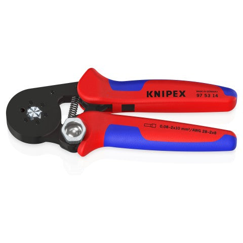 KNIPEX Twistor®16 Selbsteinstellende Crimpzange für Aderendhülsen mit drehbarem Crimpkopf KNIPEX