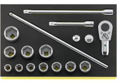 3/4"- STECKSCHLÜSSEL-GARNITUREN IN EINLAGEN Stahlwille