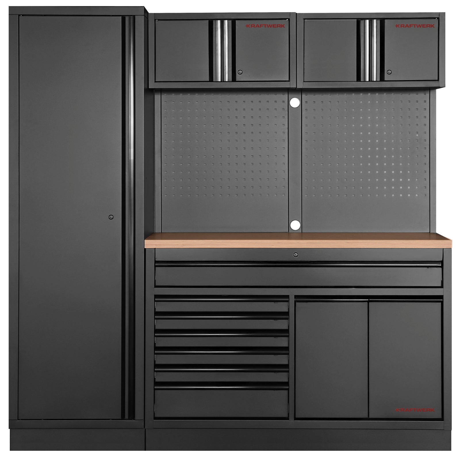 MOBILIO BLK 2er Kombi breit, Lochwand, Buche