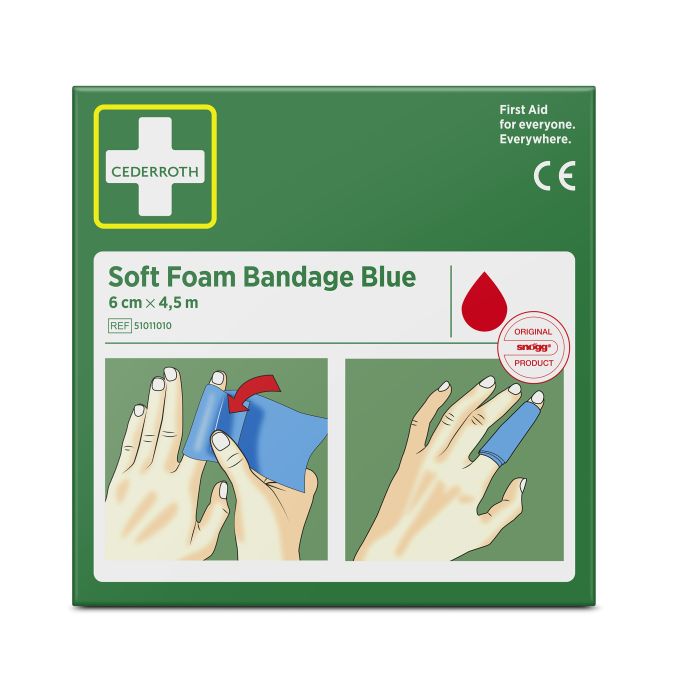 95893 Spezialverband Soft Foam Bandage 6 Cm X 4,5 M Cederroth Ref 51011010, Blau