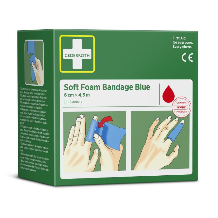 95893 Spezialverband Soft Foam Bandage 6 Cm X 4,5 M Cederroth Ref 51011010, Blau
