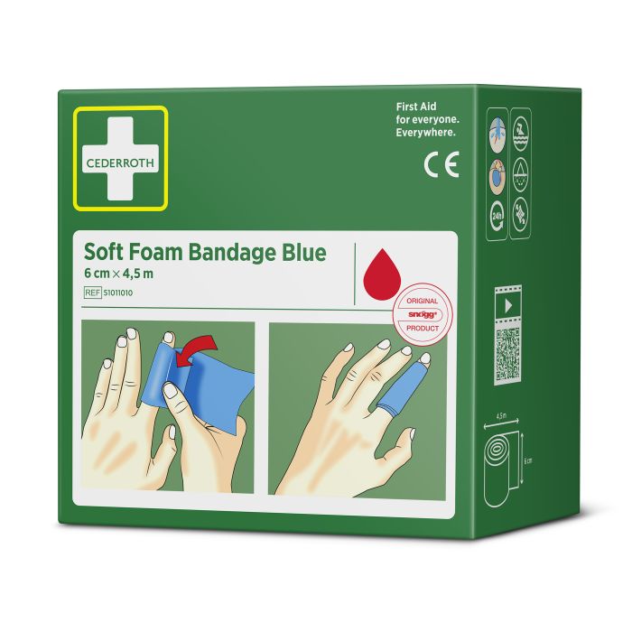 95893 Spezialverband Soft Foam Bandage 6 Cm X 4,5 M Cederroth Ref 51011010, Blau