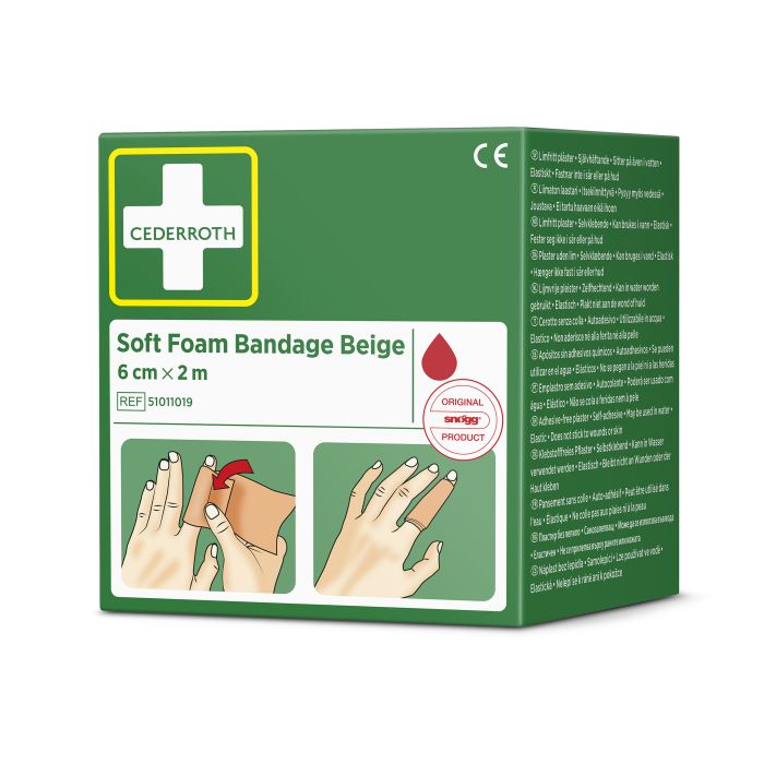 95898 - Spezialverband Soft Foam Bandage 6 Cm X 2 M Cederroth Ref 51011019, Beige