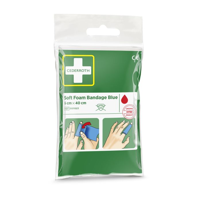 95895 Spezialverband Soft Foam Bandage -pocket Size 6 Cm X 40 Cm Cederroth Ref 51011023, Blau