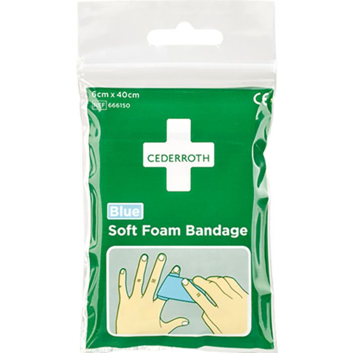 95895 Spezialverband Soft Foam Bandage -pocket Size 6 Cm X 40 Cm Cederroth Ref 51011023, Blau