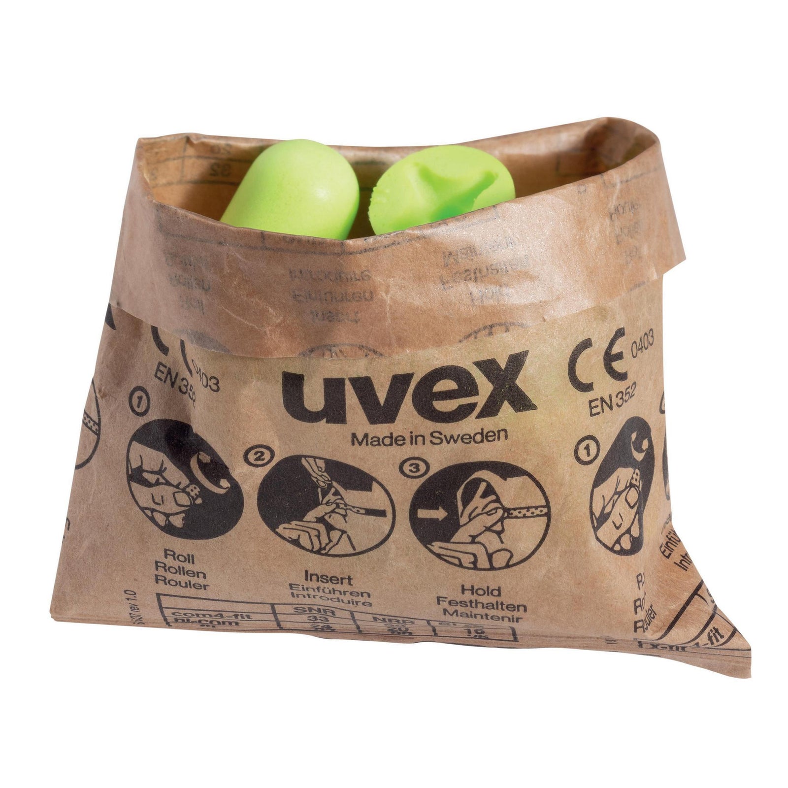 uvex x-fit Gehörschutzstöpsel SNR 37 dB 100 Paar paarweise in der Papiertüte