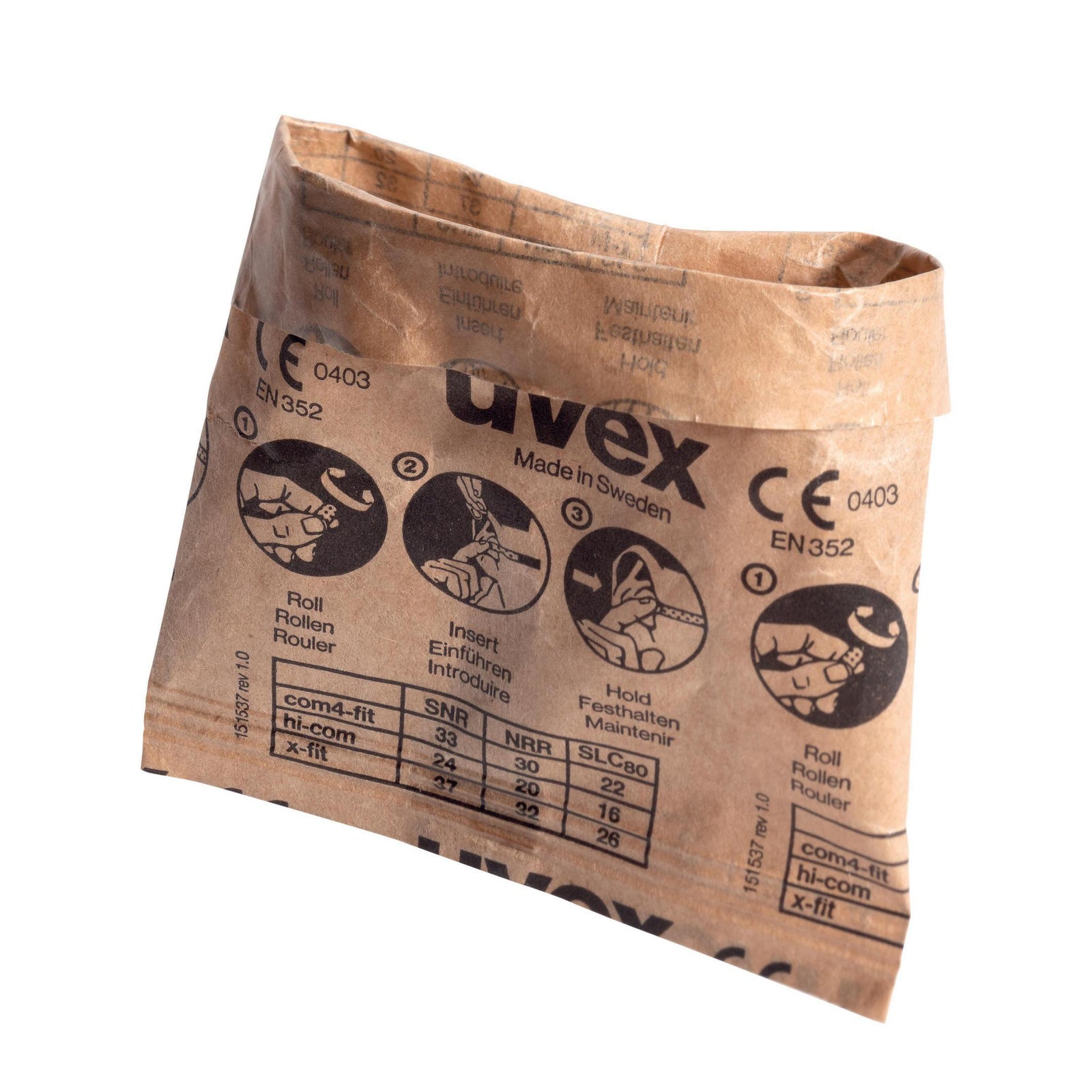 uvex x-fit Gehörschutzstöpsel SNR 37 dB 100 Paar paarweise in der Papiertüte