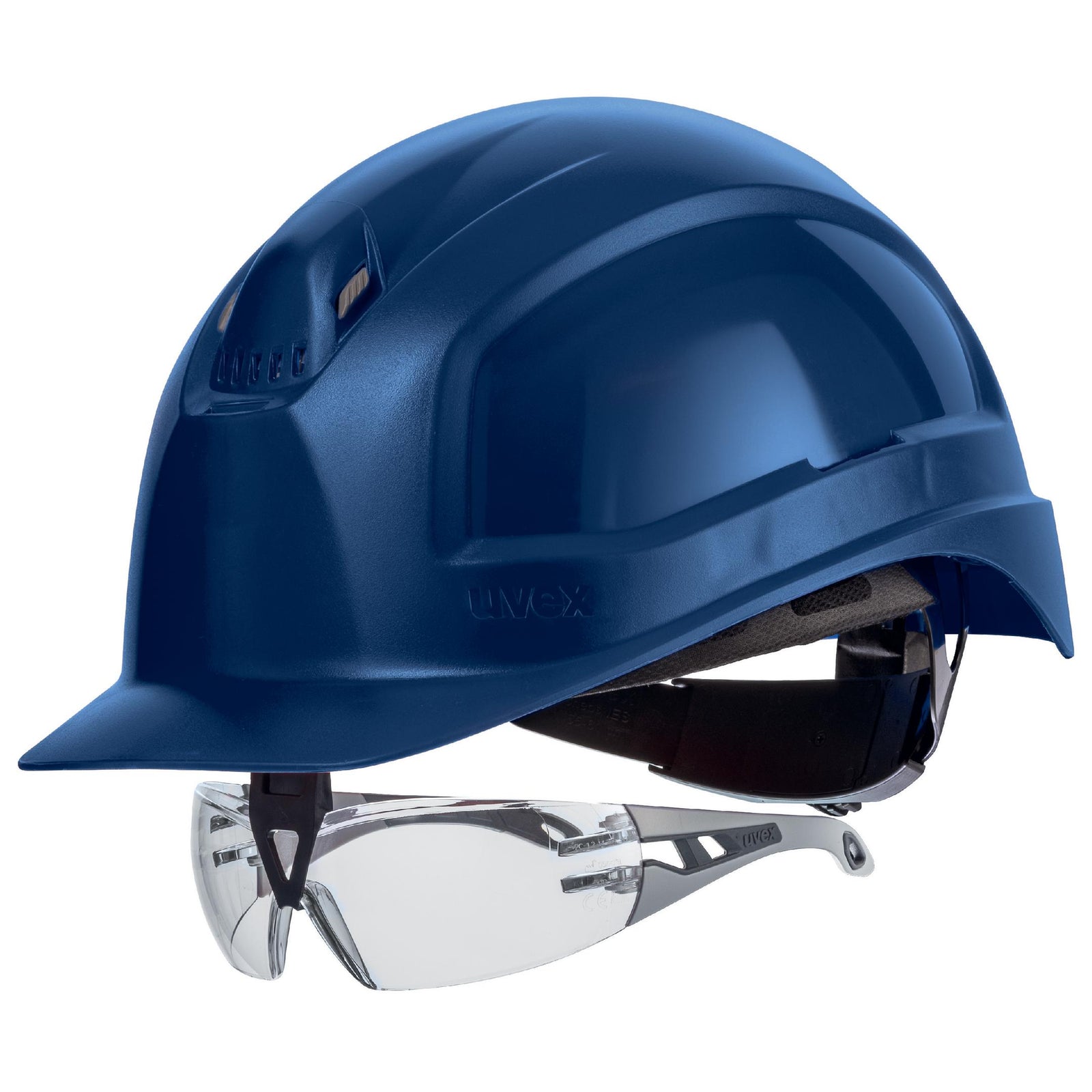 uvex pheos IES Schutzhelm blau mit Schutzbrille 9192215