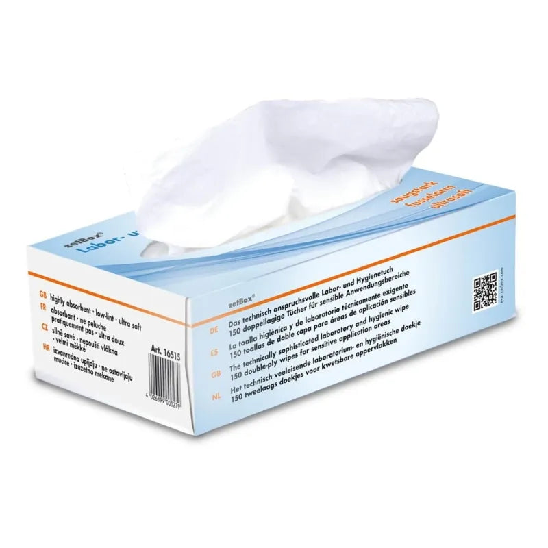 Kosmetikbox zetBox® weiss, 150er Box, 2-lagig, ca. 200 x 210 mm