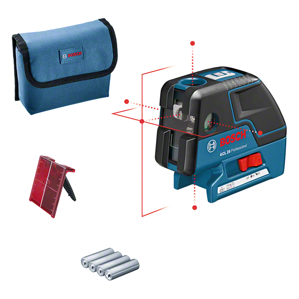 GCL 25 Professional Kombilaser mit 4 x Batterie (AA), Laserzieltafel
