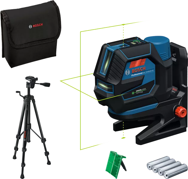 GCL 12V-50-22 CG Professional Kombilaser mit 4 x Batterie (AA), Stativ