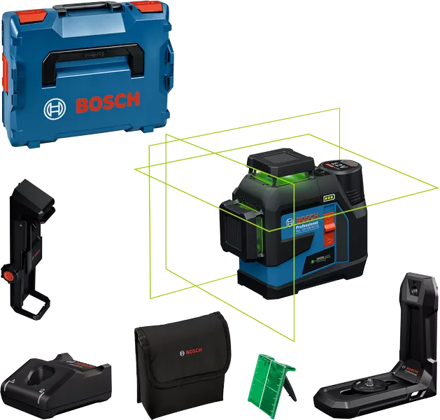 GLL 12V-100-33 CG Professional Linienlaser in L-BOXX 136 mit 1 x Akku GBA 12V 2.0Ah, Universalhalter LB 10