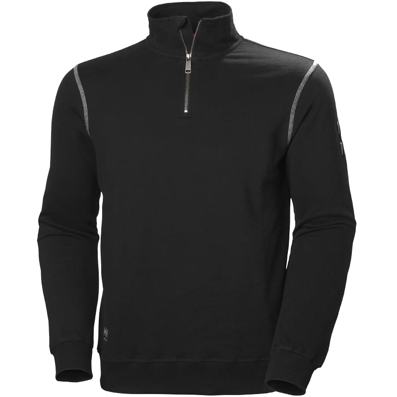 Oxford Sweatshirt mit halbem Reißverschluss