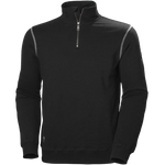 Oxford Sweatshirt mit halbem Reißverschluss