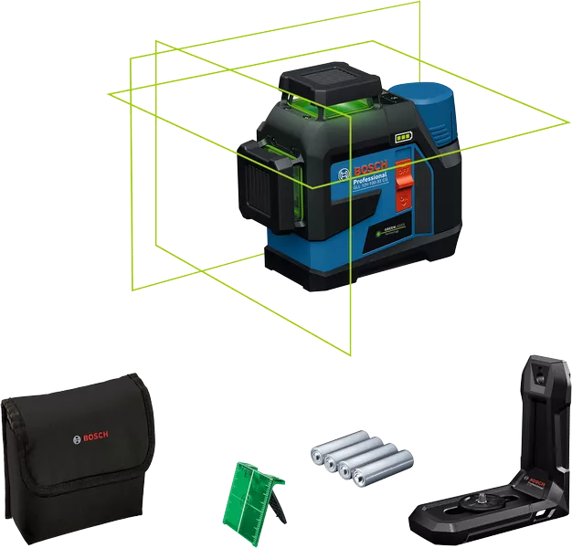 GLL 12V-100-33 CG Professional Linienlaser mit 4 x Batterie (AA), Universalhalterung LB 10