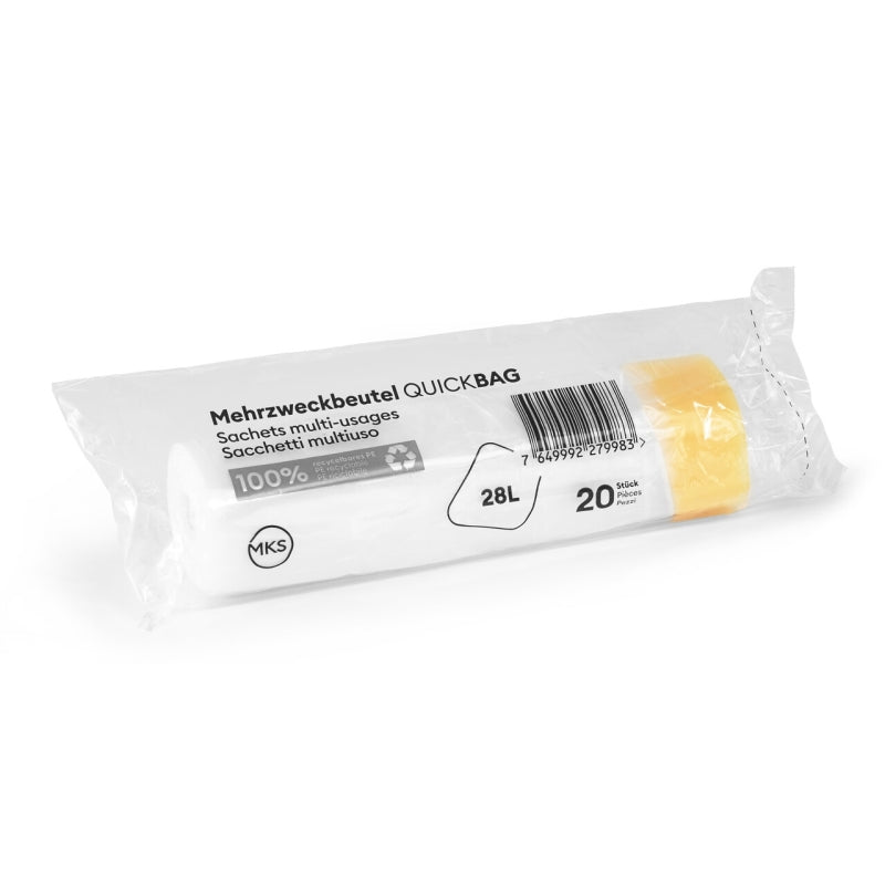 Mehrzweckbeutel 28 - 35 Liter, 20 Säcke/Rolle, 0,015 mm, mit Zugband