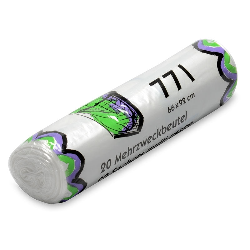 Mehrzweckbeutel 77 Liter, 20 Säcke/Rolle, 0,010 mm, mit Verschlussband