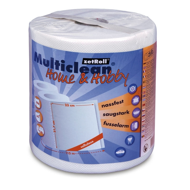 Multiclean® Home & Hobby Rolle, hochweiss, 2-lagig, ca. 500 Abrisse à 230 x 217 mm