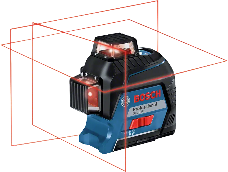 GLL 3-80 Professional Linienlaser im Handwerkerkoffer mit 4 x Batterie (AA), Laserzieltafel