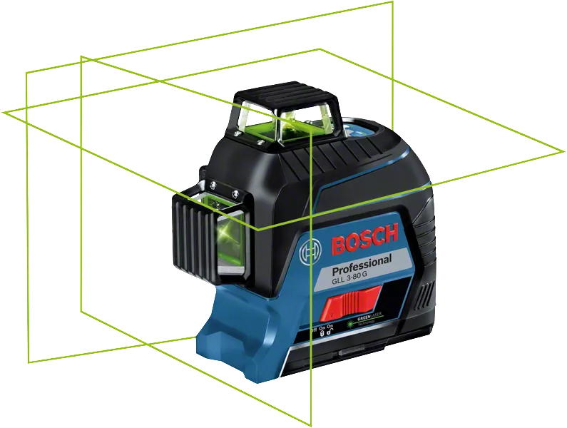 GLL 3-80 G Professional Linienlaser im Handwerkerkoffer mit 4 x Batterie (AA), Laserzieltafel