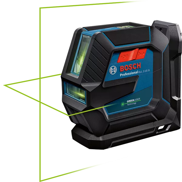 GLL 2-15 G Professional Linienlaser im Handwerkerkoffer mit 4 x Batterie (AA), Universalhalterung LB 10 und Deckenklemme