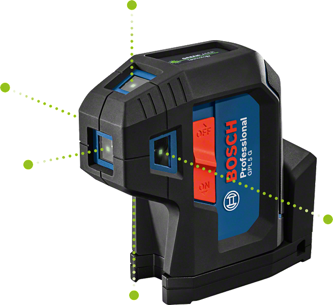 GPL 5 G Professional Punktlaser mit 2 x Batterie (AA), Tasche