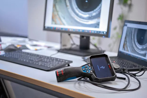 GIC 12V-5-27 C Professional Inspektionskamera mit 4 x Batterie (AA), Haken, Magnet, Spiegel