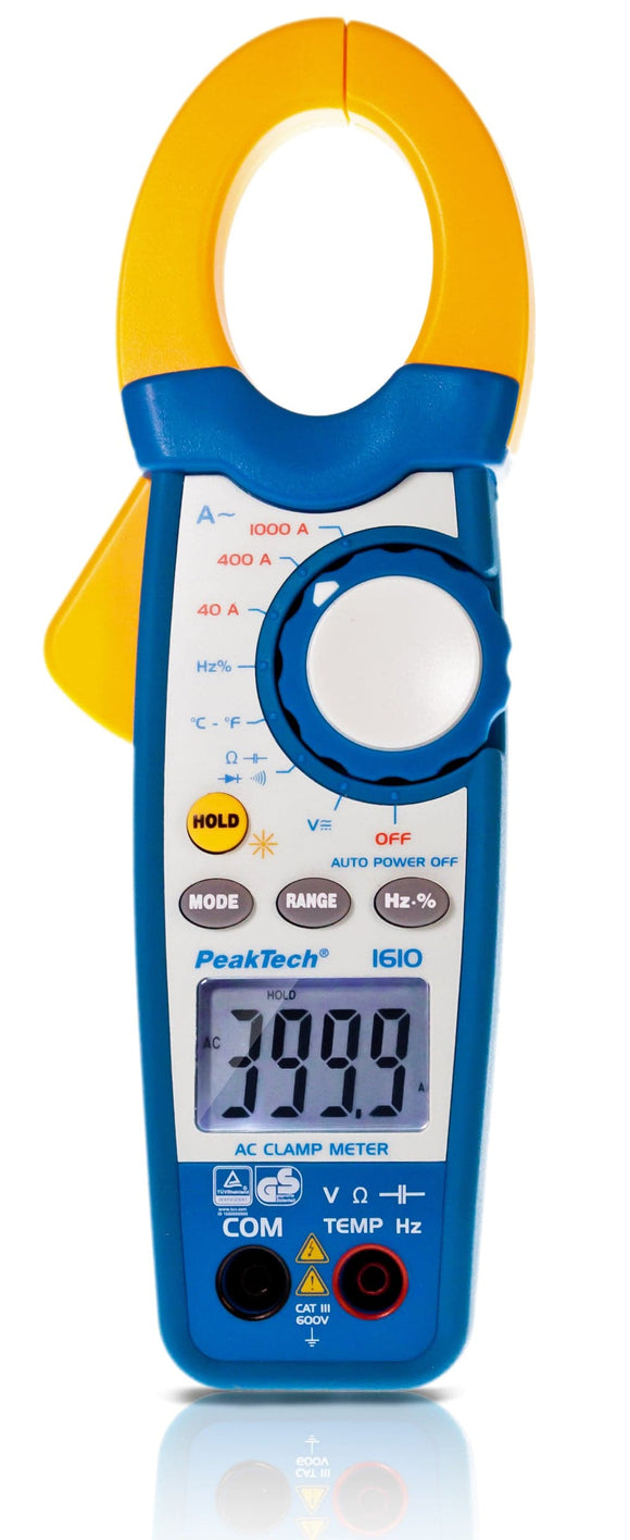 P 1610 - Stromzangenamperemeter ~ 4.000 Counts ~ 1000 A AC mit DMM - MELTEC GmbH