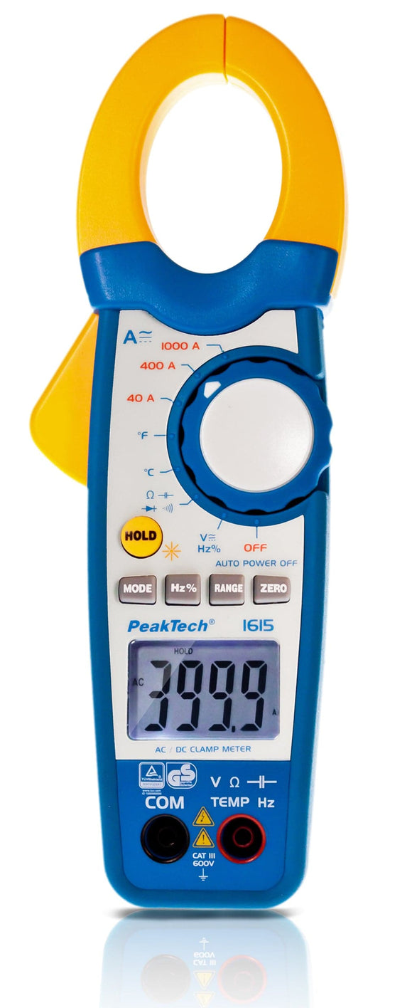 P 1615 - Stromzangenamperemeter ~ 4.000 Counts ~ 1000 A AC/DC mit DMM - MELTEC GmbH