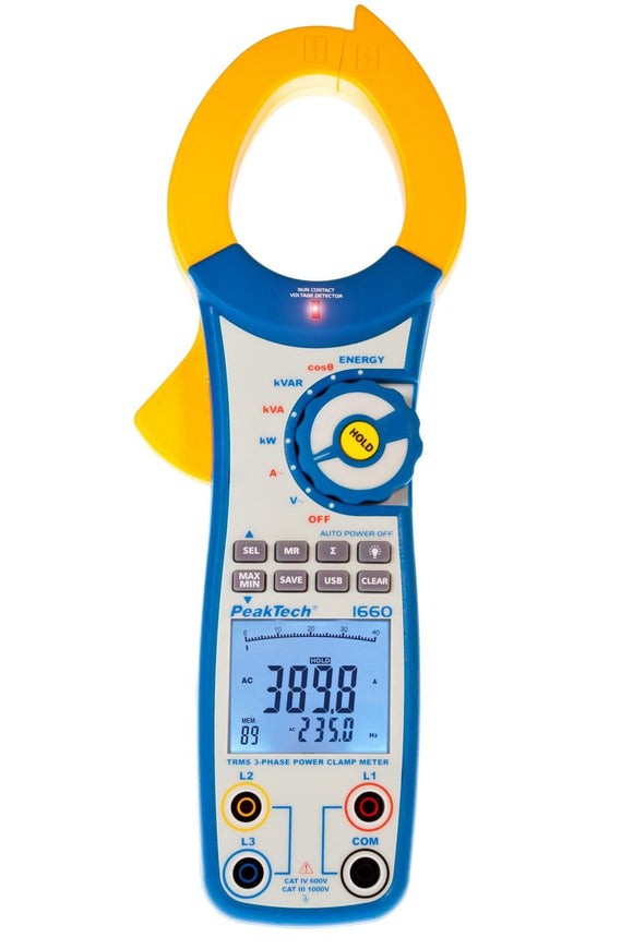 P 1660 - Stromzangenamperemeter ~ 10.000 Counts ~ 1000 A AC/DC mit True - MELTEC GmbH