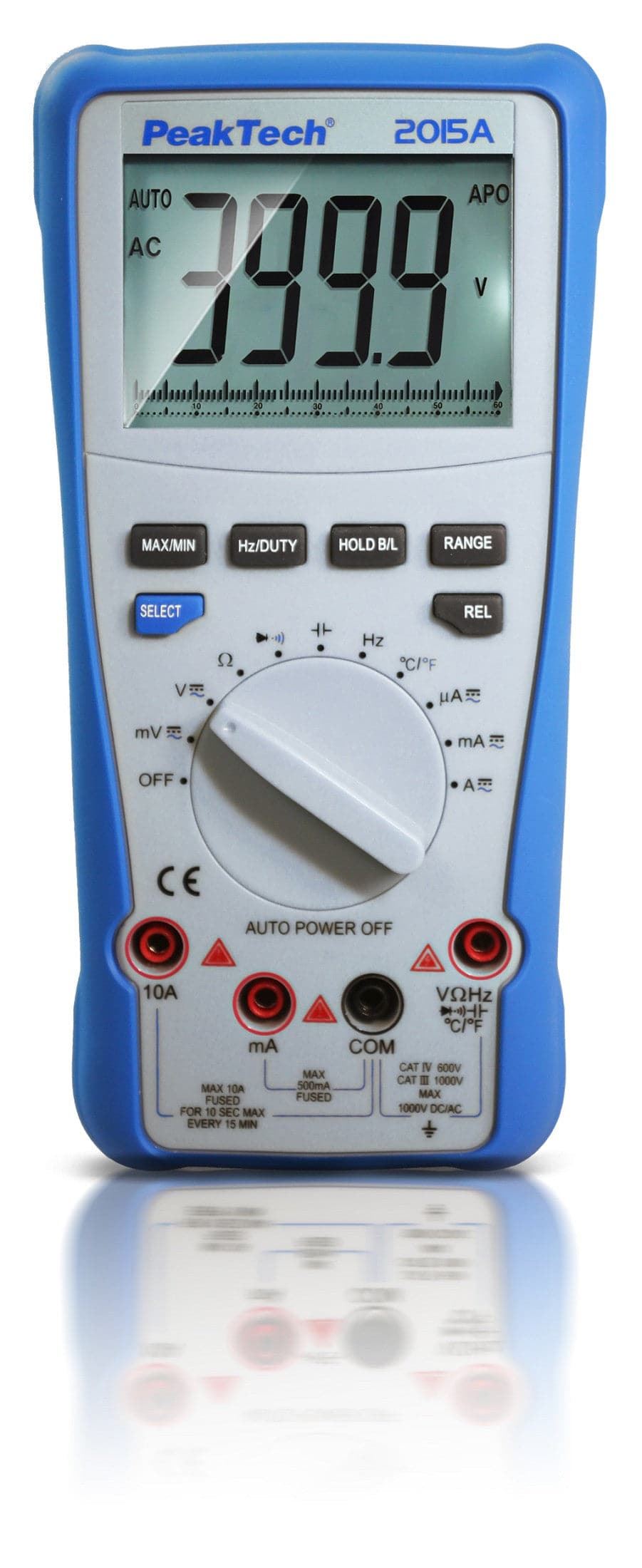 P 2015 A - True RMS Digitalmultimeter ~ 4.000 Counts ~ 1000V AC/DC ~ 10A AC/DC ~ Auto-Range - MELTEC GmbH