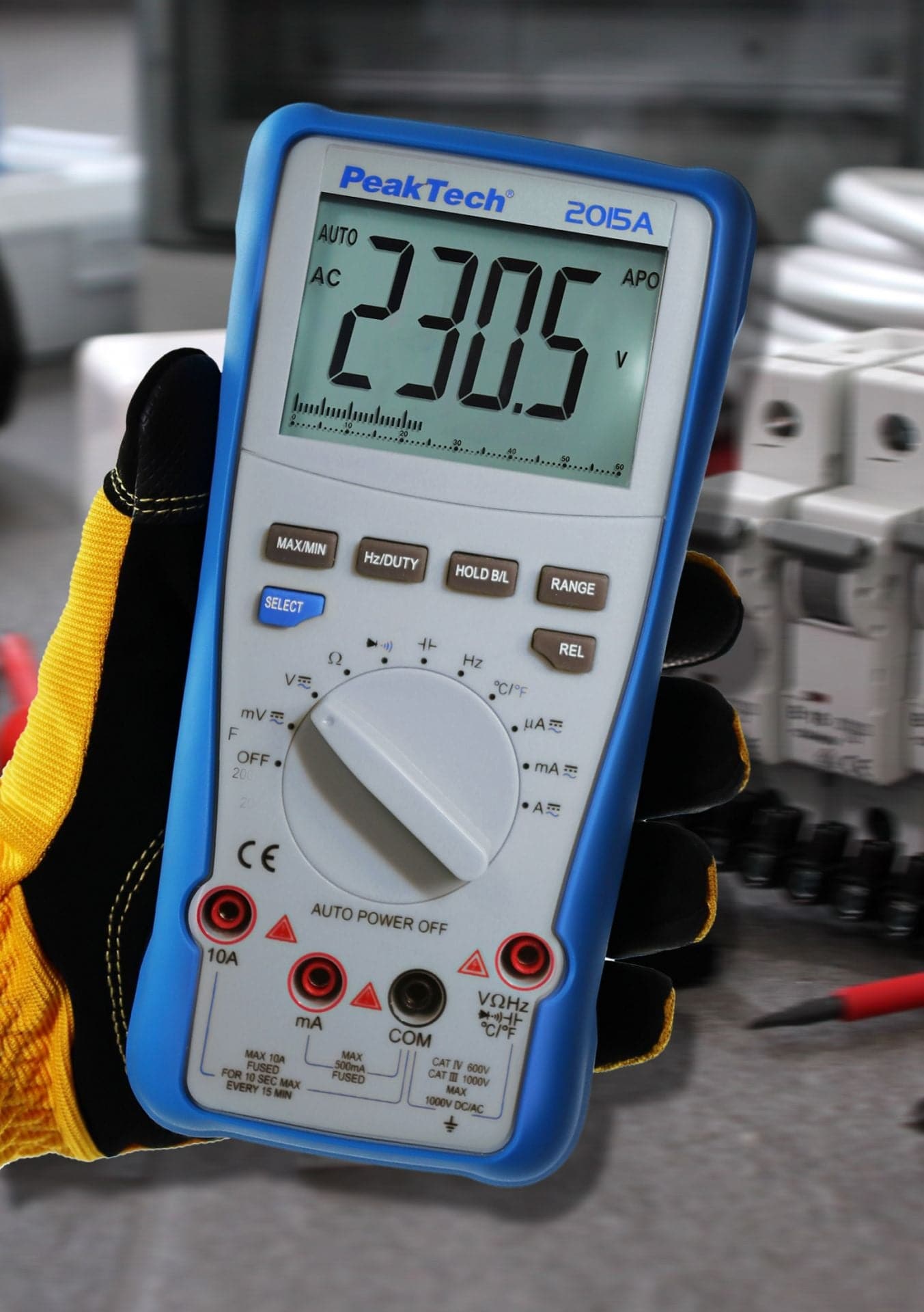 P 2015 A - True RMS Digitalmultimeter ~ 4.000 Counts ~ 1000V AC/DC ~ 10A AC/DC ~ Auto-Range - MELTEC GmbH