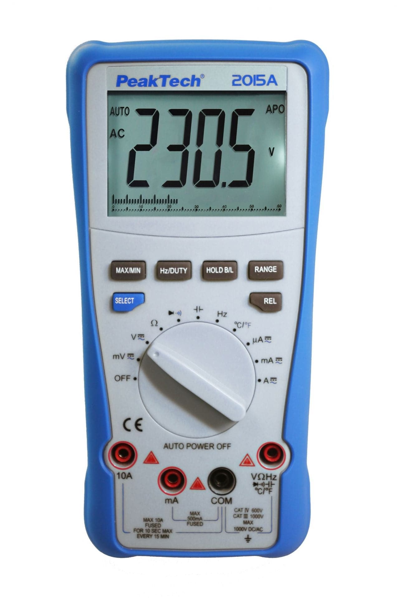 P 2015 A - True RMS Digitalmultimeter ~ 4.000 Counts ~ 1000V AC/DC ~ 10A AC/DC ~ Auto-Range - MELTEC GmbH