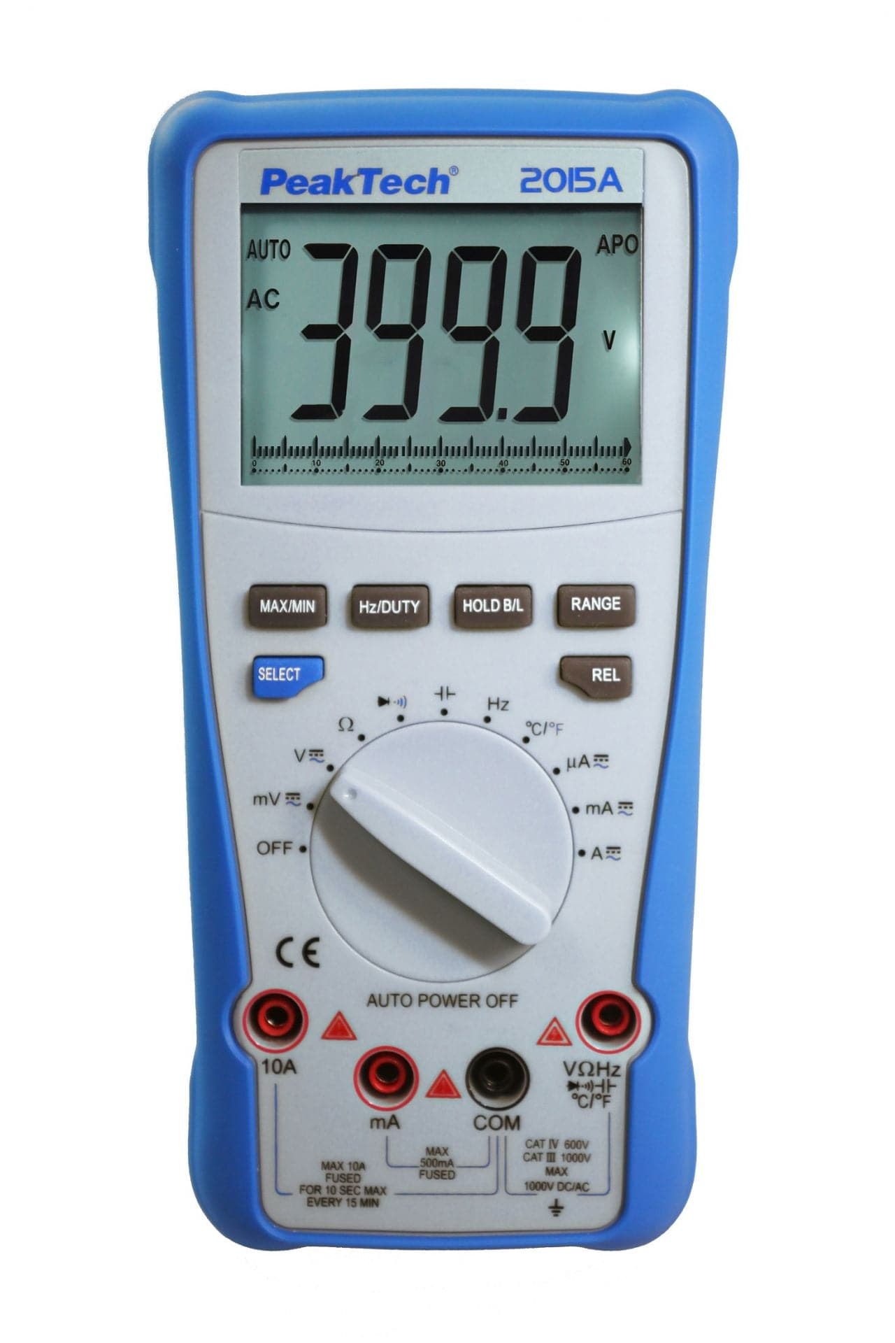 P 2015 A - True RMS Digitalmultimeter ~ 4.000 Counts ~ 1000V AC/DC ~ 10A AC/DC ~ Auto-Range - MELTEC GmbH
