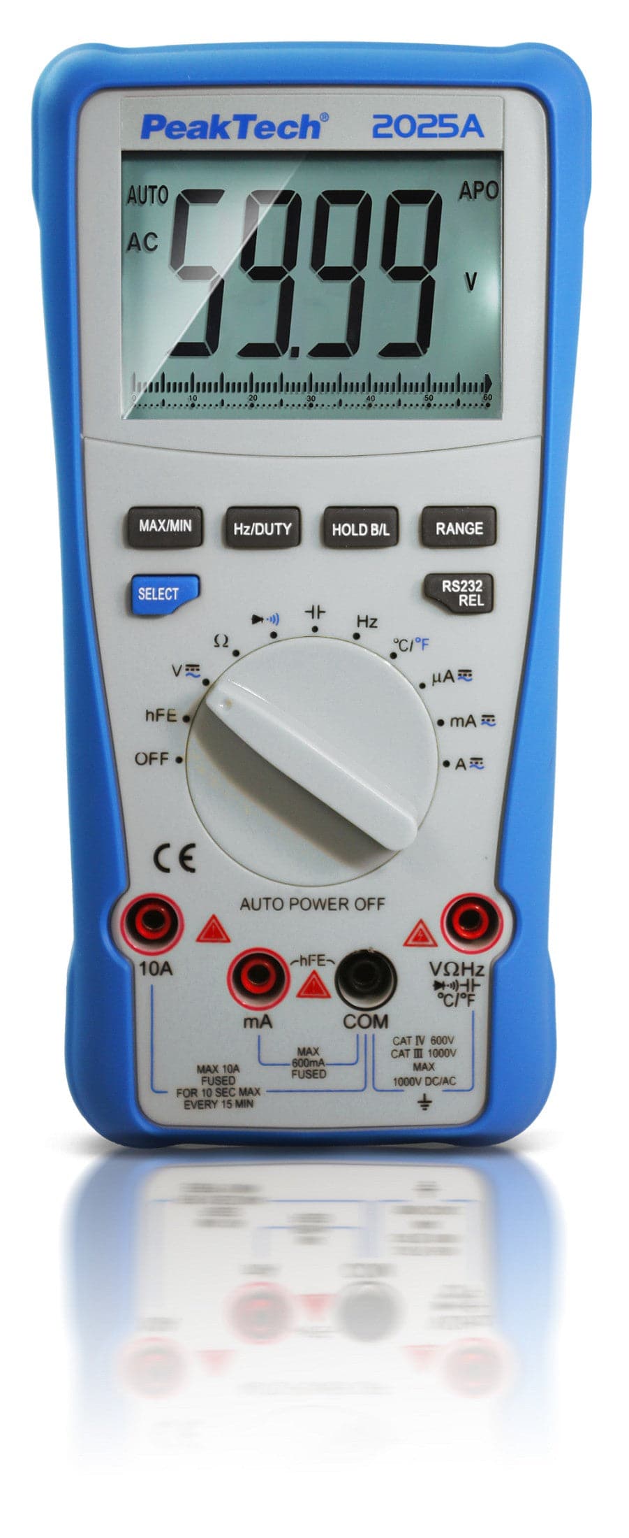 P 2025 A - True RMS Digitalmultimeter ~ 6.000 Counts ~ 1000V AC/DC ~ 10A AC/DC ~ USB - MELTEC GmbH