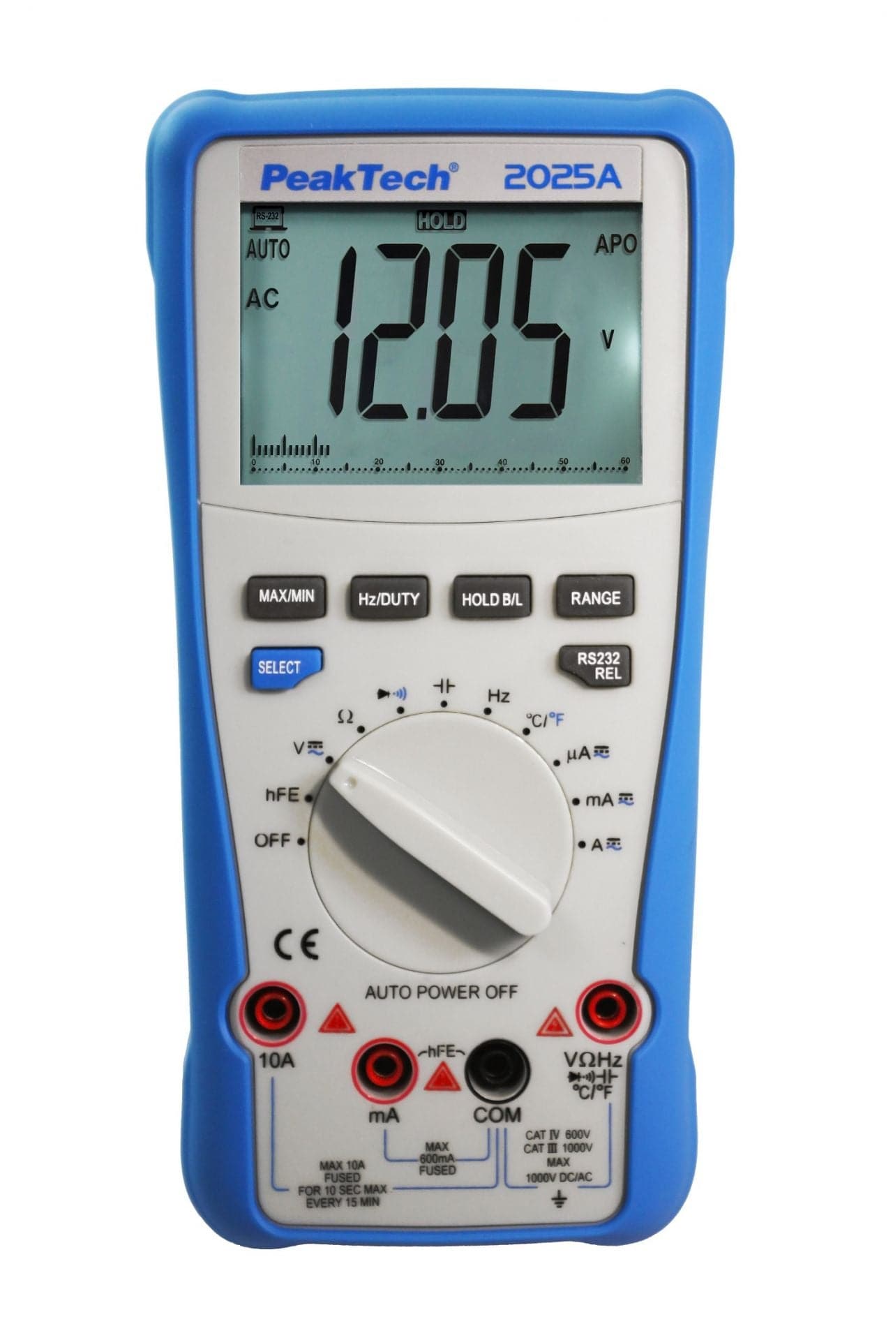 P 2025 A - True RMS Digitalmultimeter ~ 6.000 Counts ~ 1000V AC/DC ~ 10A AC/DC ~ USB - MELTEC GmbH