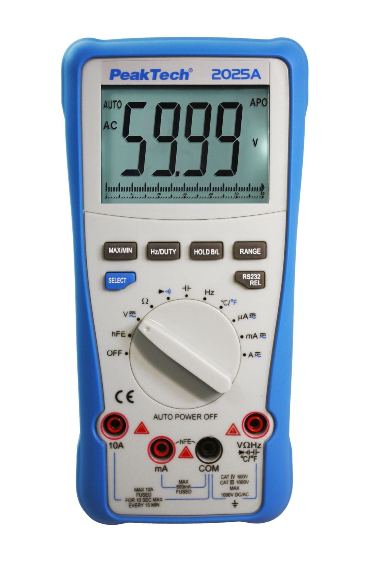 P 2025 A - True RMS Digitalmultimeter ~ 6.000 Counts ~ 1000V AC/DC ~ 10A AC/DC ~ USB - MELTEC GmbH