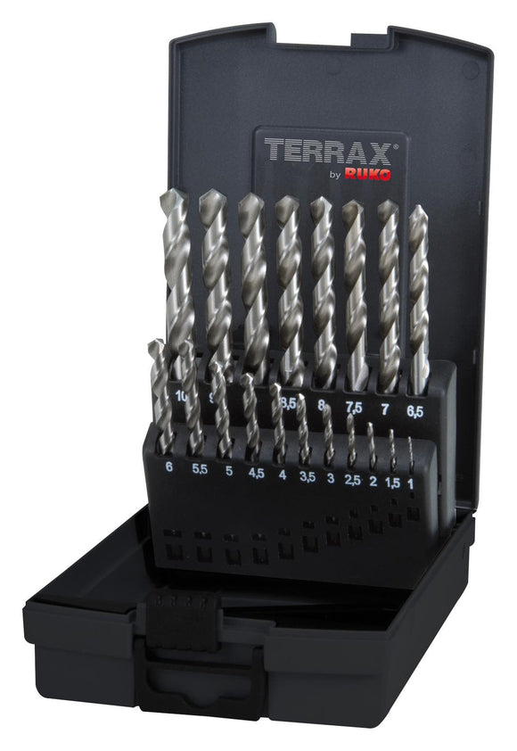 Spiralbohrersatz HSS-G 19 tlg. Terrax - MELTEC GmbH