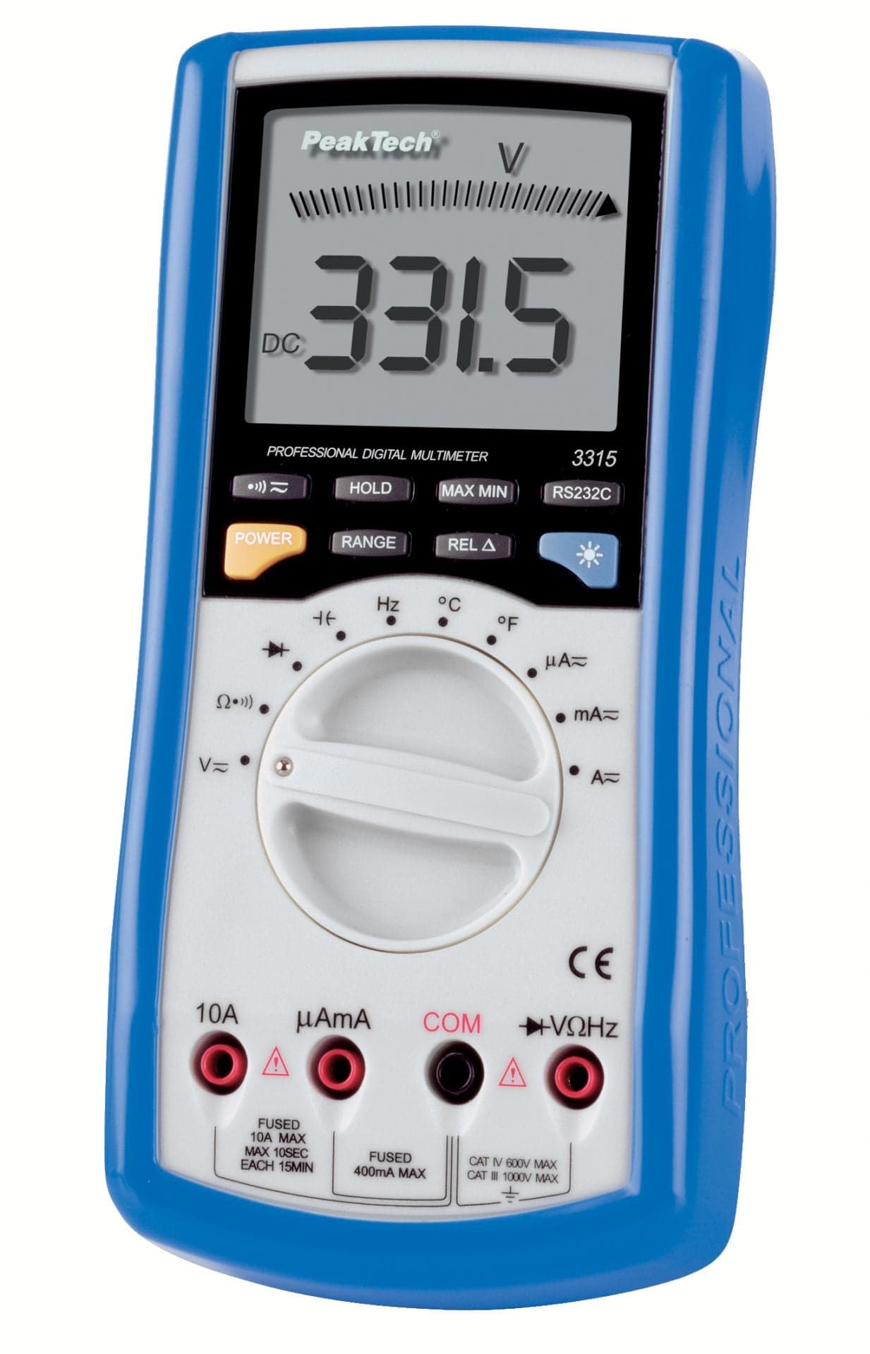 P 3315 - Digitalmultimeter ~ 4.000 Counts ~ 600V AC/DC ~ 10A AC/DC mit USB / RS-232 - MELTEC GmbH