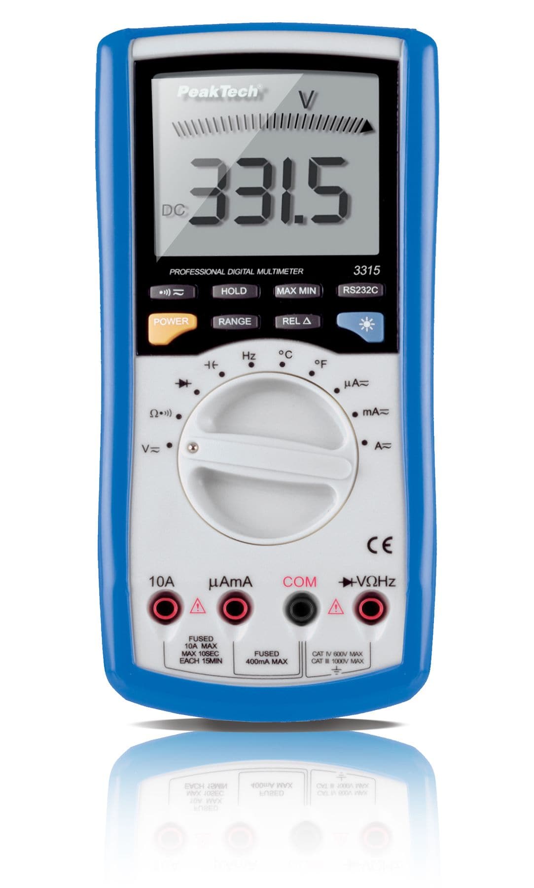 P 3315 - Digitalmultimeter ~ 4.000 Counts ~ 600V AC/DC ~ 10A AC/DC mit USB / RS-232 - MELTEC GmbH