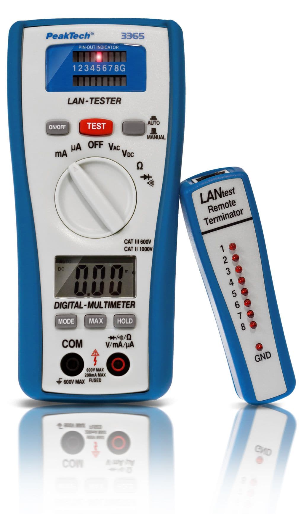 P 3365 - Digitalmultimeter ~ 2.000 Counts ~ 600V AC/DC ~ 200mA AC/DC - mit LAN - Tester - MELTEC GmbH
