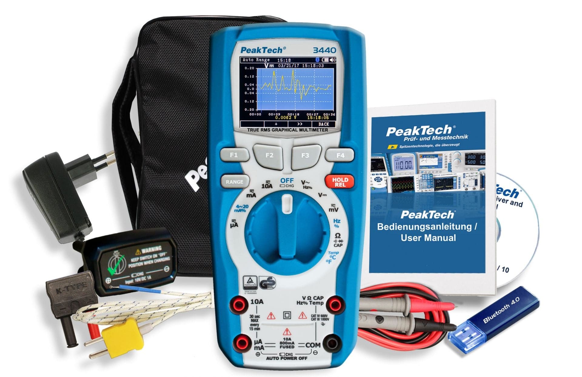 P 3440 - Grafikmultimeter ~ 50.000 Counts ~1000V AC/DC mit TrueRMS, Bluetooth - MELTEC GmbH