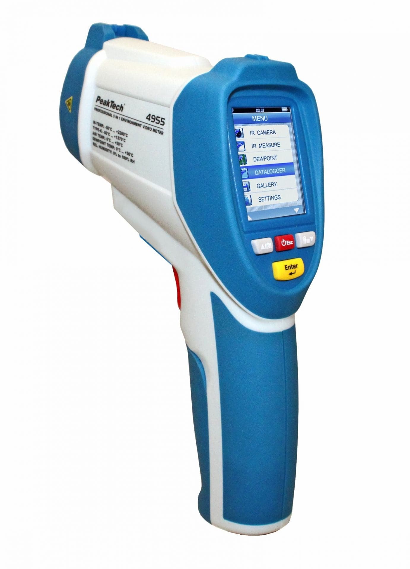 P 4955 - IR-Thermometer ~ -50 ... +2200°C ~ 50:1 ~ mit TFT-Anzeige und Umweltmessungen - MELTEC GmbH
