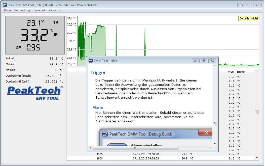 P 4960 - IR-Thermometer ~ -50 ... +1200°C ~ 50:1 ~ mit USB-Schnittstelle - MELTEC GmbH
