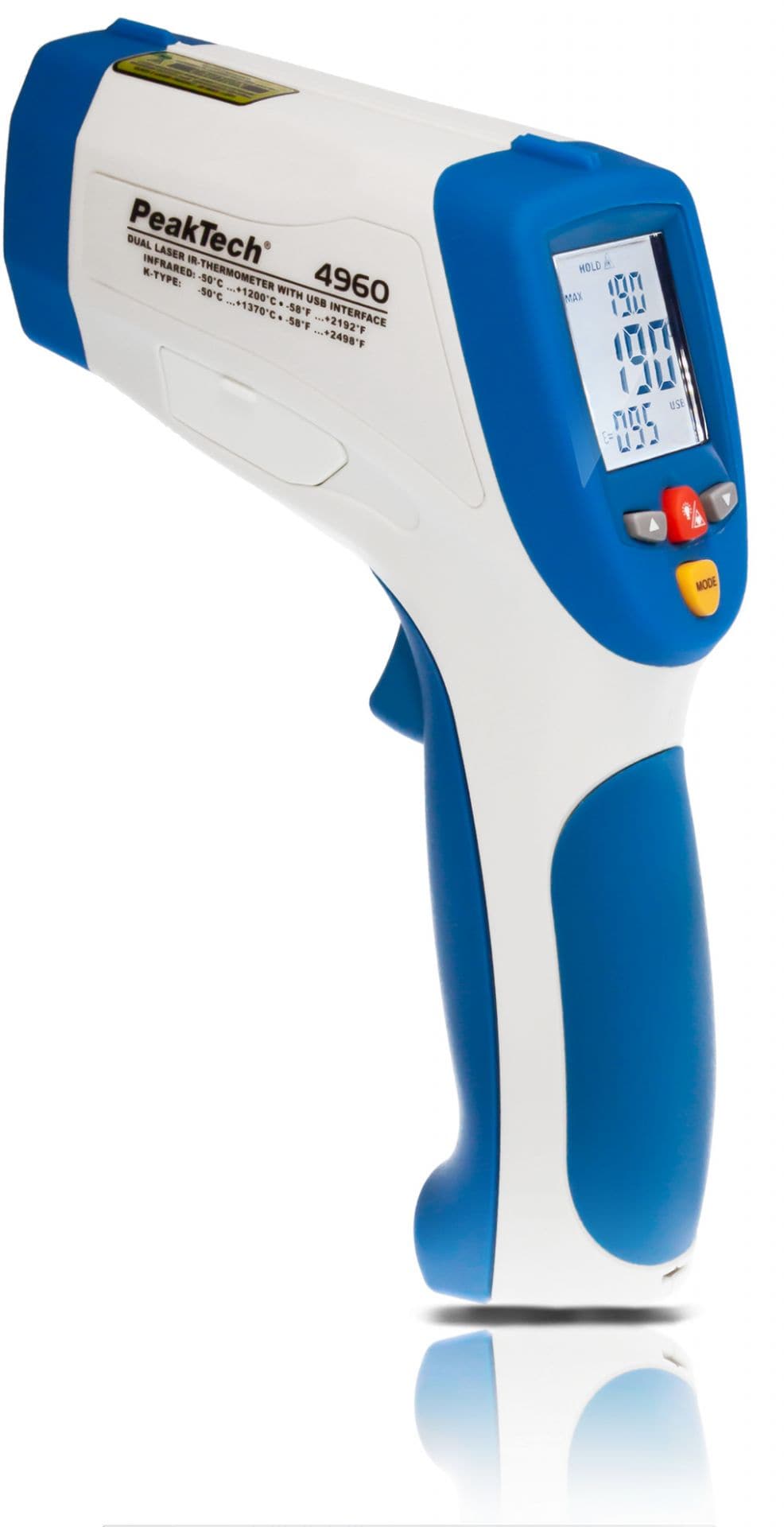 P 4960 - IR-Thermometer ~ -50 ... +1200°C ~ 50:1 ~ mit USB-Schnittstelle - MELTEC GmbH