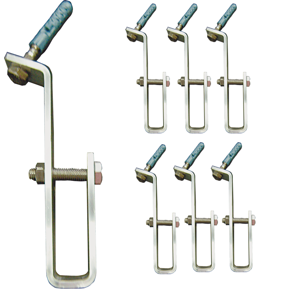 6 Stück Wandkonsole zu Schachtleiter Alu für Rundschacht (standard) 125 mm - MELTEC GmbH