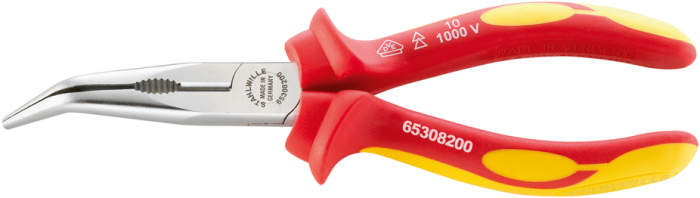 VDE-Flachrundzange mit Schneide, gewinkelt Nr. 6530 VDE Verchromt - MELTEC GmbH